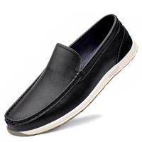 business casual peas shoes mens 2022 spring and autumn shopping mall new style cowhide flat loafers