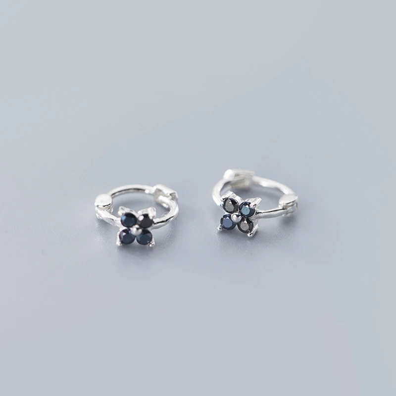 Modian Искрящийся черный циркон цветы кольца в виде капель с кристаллами форме