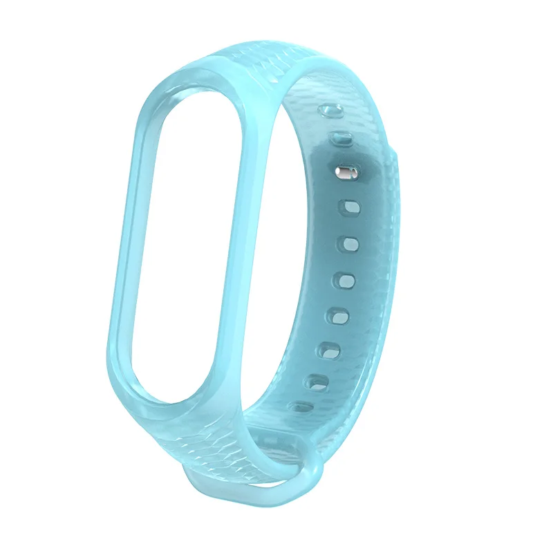Blue Mi jobs mi Band 3 4 ремешок на запястье для Xiaomi mi Band 4 3 спортивный силиконовый браслет для mi band 4 3 Смарт-браслеты для наручных часов - Цвет: Blue