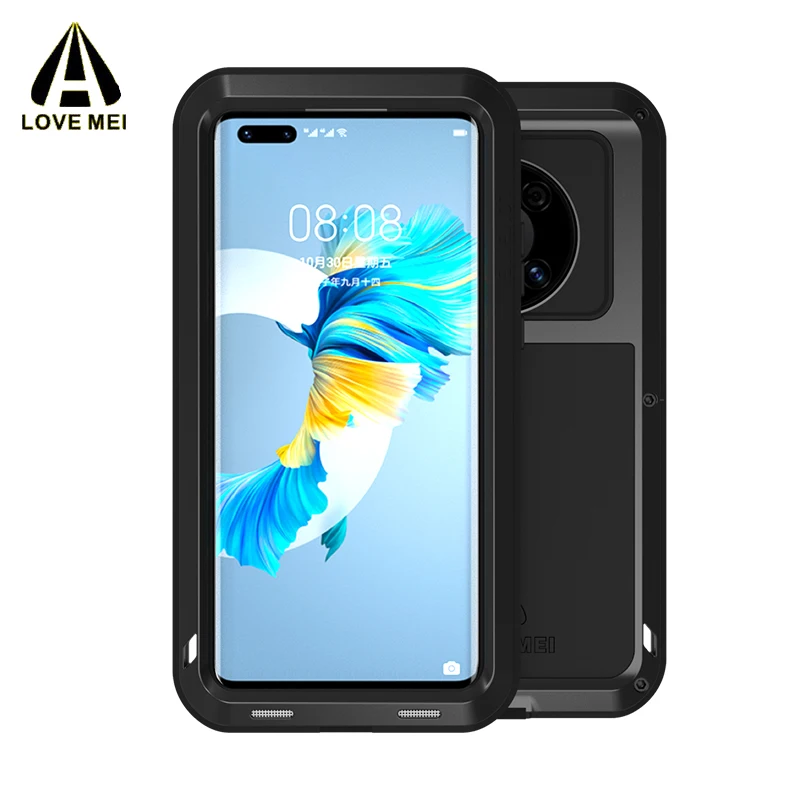 

Роскошный мощный чехол LOVE MEI для HUAWEI Mate 40 3, водонепроницаемый металлический армированный чехол для защиты телефона