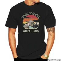 support your local street cats black vintage black t shirt size custom screen printed t shirt