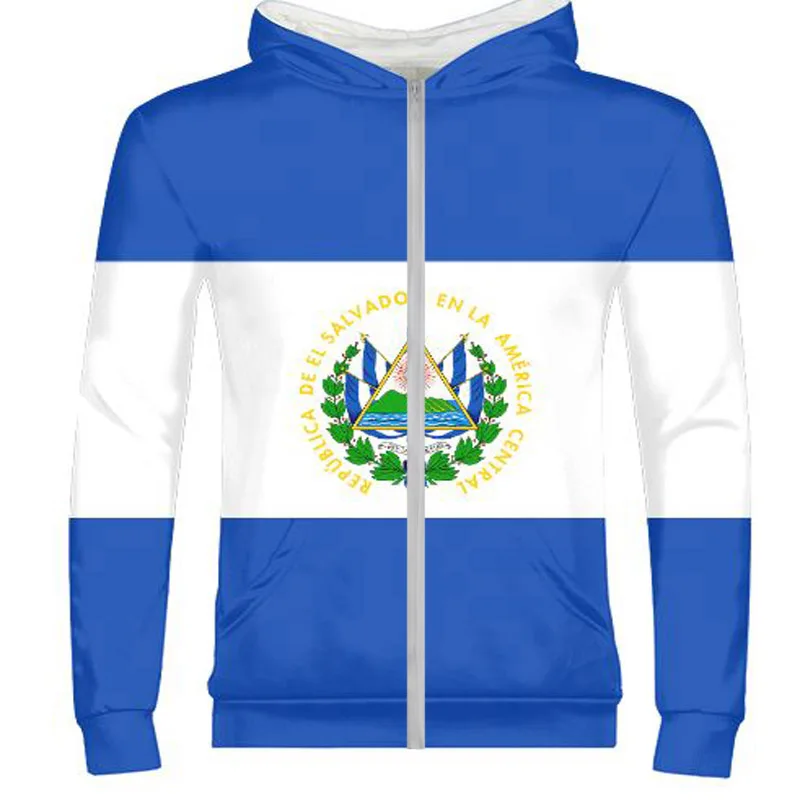 

EL SALVADOR male custom made name number slv zipper sweatshirt nation flag spanish republic salvadoran sv print photo clothing