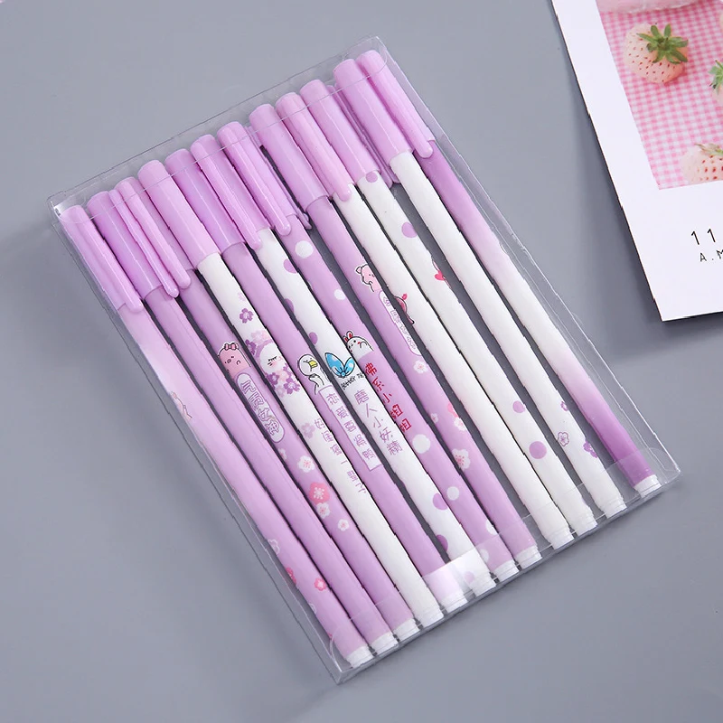 

12 Pcs/set 0.5mm Creative Gel Pens Set Kawaii Constellation Cherry Blossoms Neutral Signature Pen Student Stationery Supplies