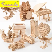 new animal wooden 3d puzzle kit toys puzzles wood games for kids toy montessori educational toysl for children 4 years above