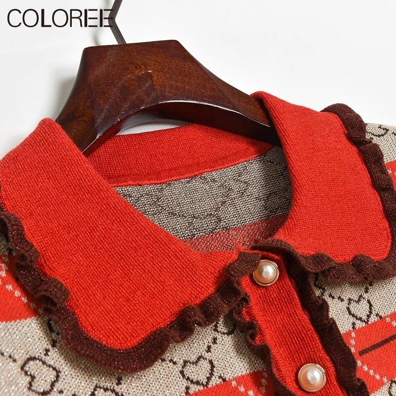 

Vintage Striped Ladies Sweater Pullover 2021 Autumn Winter New Fashion Jumpers Knit Sweaters Women Pull Femme Pullover