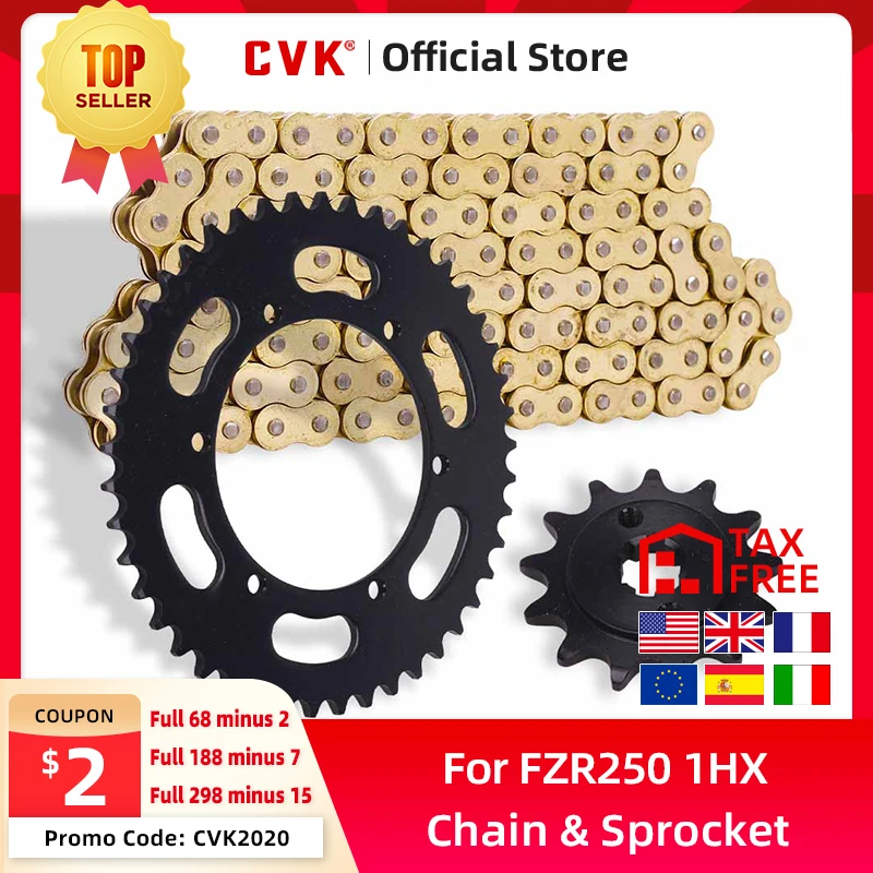 CVK A Set Front And Rear Chain Sprocket Gear Disc Wheel Kit For Yamaha FZR250 FZR 250 Small Ban  Motorcycle Accessories