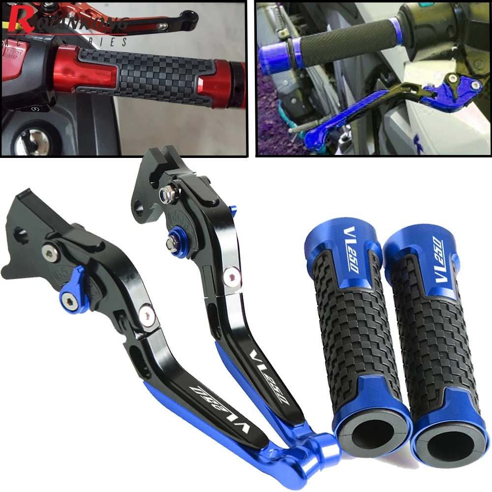 Мотоцикл складной регулируемый сцепные рычаги грипса на руль набор для Suzuki VL 250LC