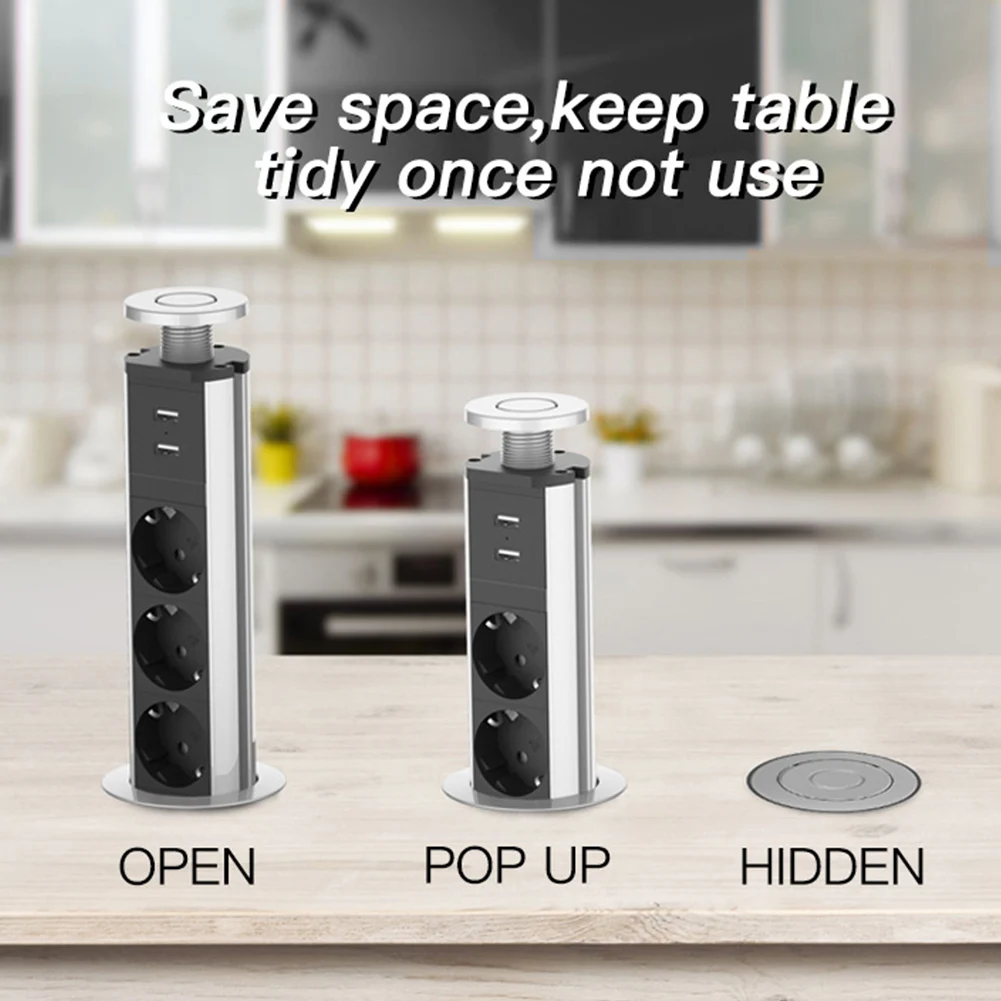 Зарядная Станция для гостиной с 2 USB портами утопленная настольная розетка защита