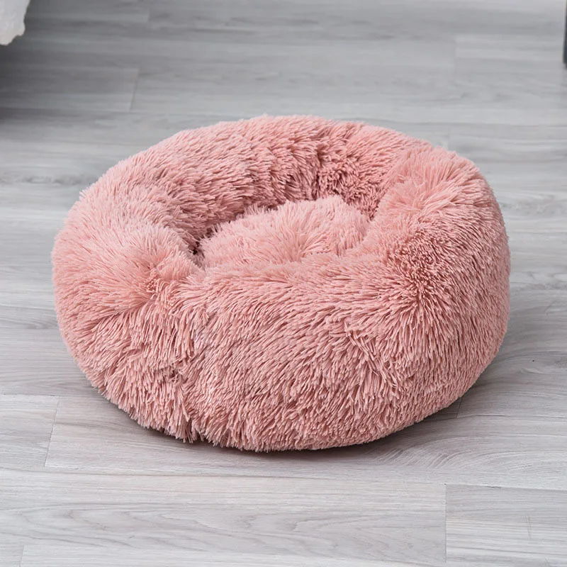 Мягкий круглый коврик для кровати собаки моющийся длинный плюшевый питомник