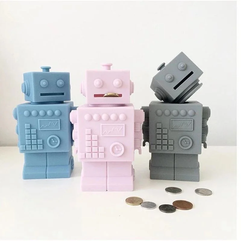 

Creative Robot Silicone Pot In Money Boxes In Children Room, Saving Pot Piggy Bank In Storage Boxes & Bins Kid's Toy Home Decor
