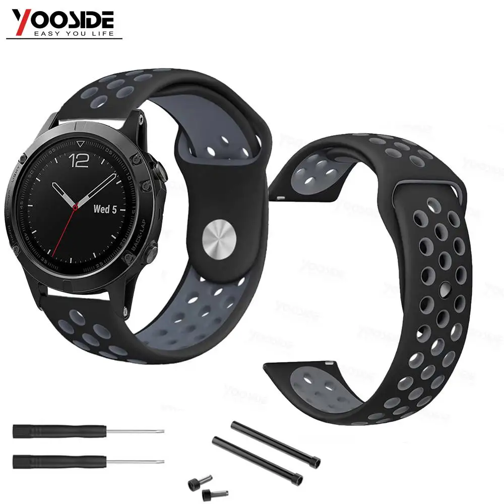 YOOSIDE для Garmin Fenix 6 22 мм мягкий силиконовый спортивный ремешок с защитой от пота