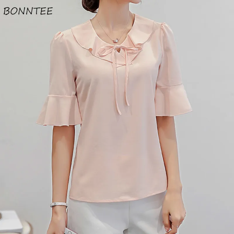 Женские рубашки в Корейском стиле приталенная универсальная шифоновая модная