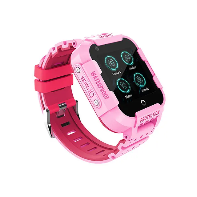 Pink DF39Z Детские умные часы 4G wifi телефон 1,44 дюймов IP67 SOS LBS LTE камера Детские HD голосовой чат для детские часы с системой слежения телефон подарок - Цвет: Pink
