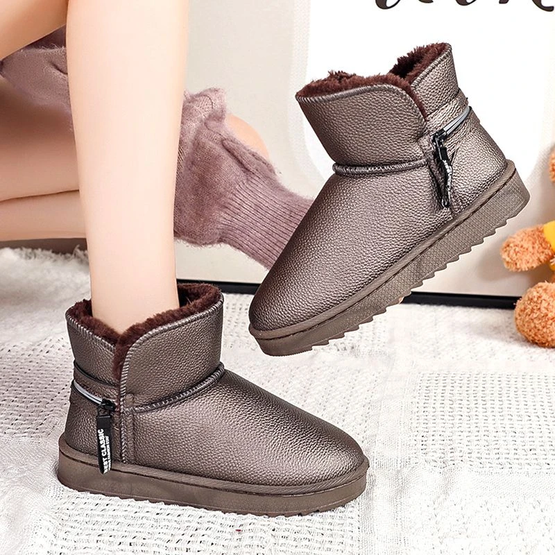 

Snow Boots Women Fashion Booties 2021 Winter Ankle Boot Black Plus Size Ladies Platform Shoe Woman Cotton Shoes Size 35-44