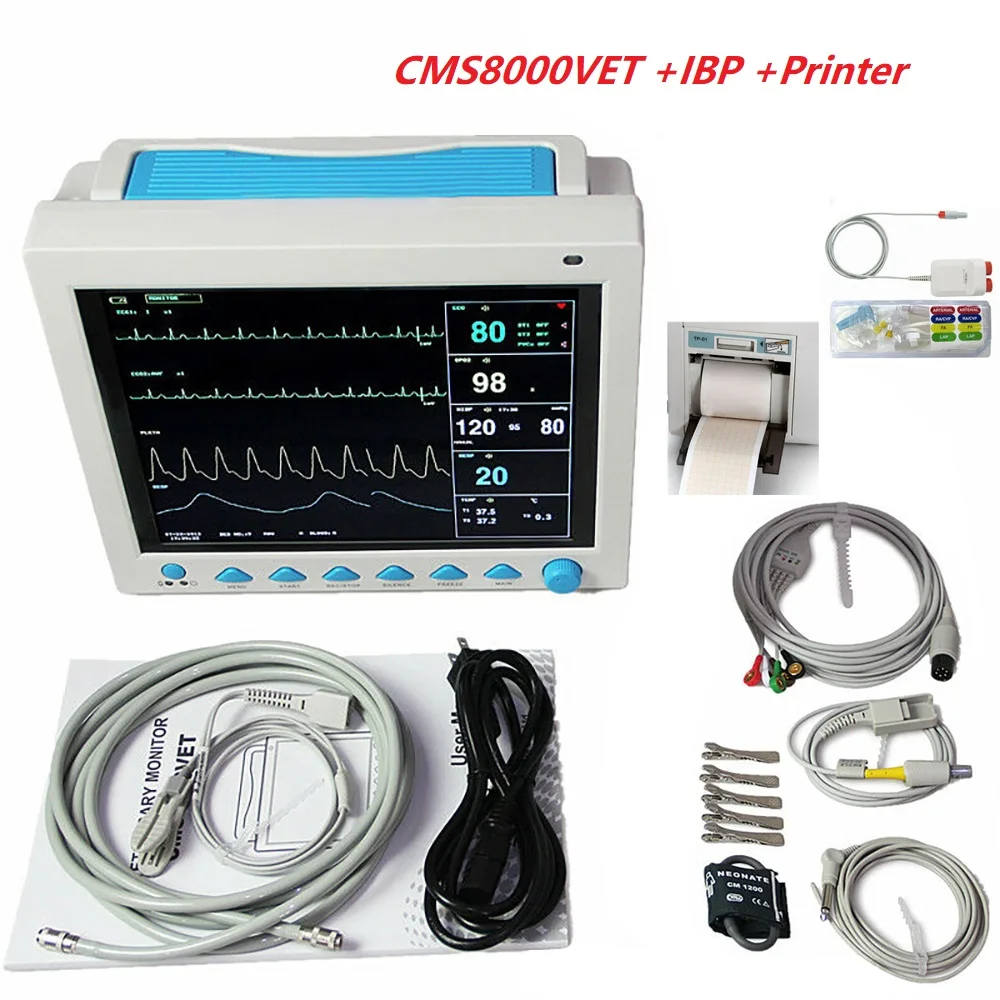 

CONTEC CMS8000-VET Multi-Parameter Portable Patient Monitor Medical Mechine For Animal Veterinary With IBP+ Printer