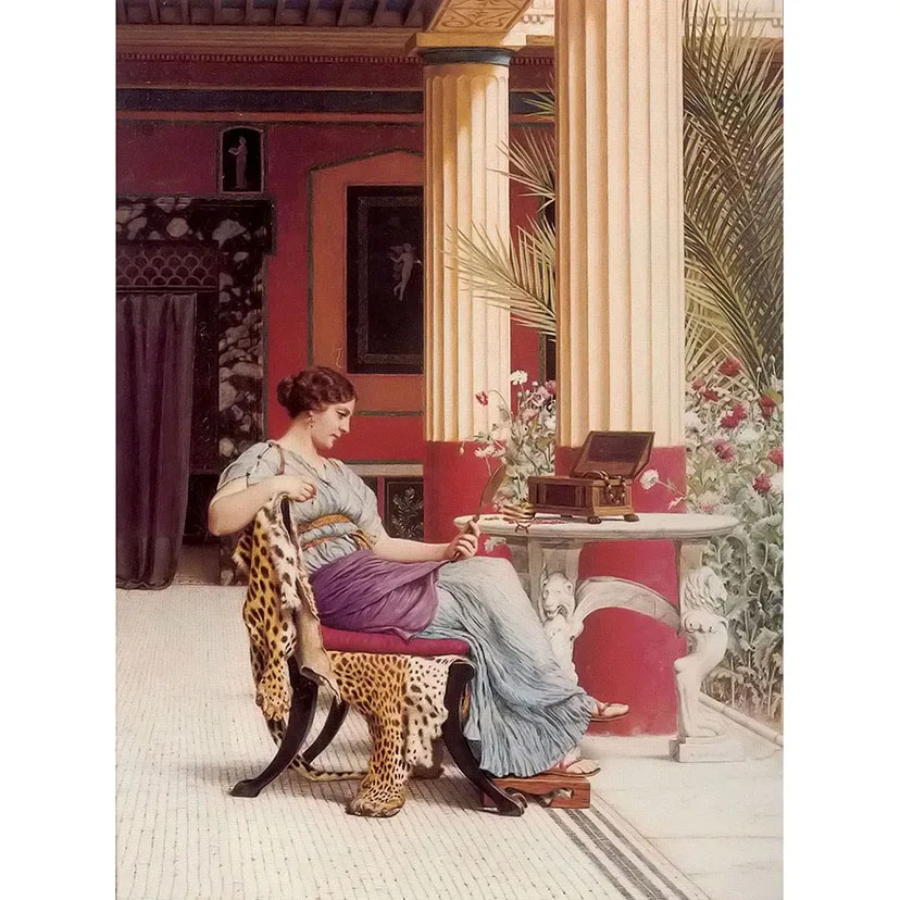 

Diamond Painting Full Square Diamond Embroidery artwork by John William Godward portrait Picture Of Rhinestone Handwork WG2005