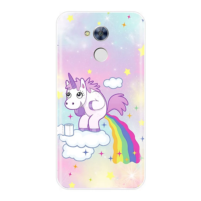 Phone Case For Huawei Honor 4C 5C 6C 6A Pro Soft TPU Silicone Cute Rainbow Unicorn Cover 4X 5A 5X 6 6X | Мобильные телефоны и