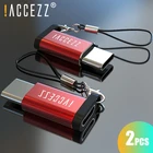 ! ACCEZZ 2 шт. микро USB к Type-C конвертер для One Plus 5 Xiaomi Mi6 5 4S 4C для LG OTG адаптер быстрое зарядное устройство данных USB разъем