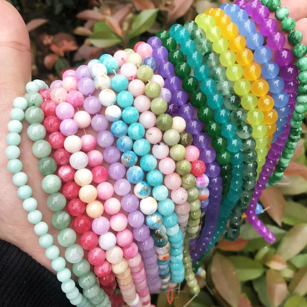 Натуральный Амазонит Angelite нефрит халцедон каменные бусины Круглые с отверстием