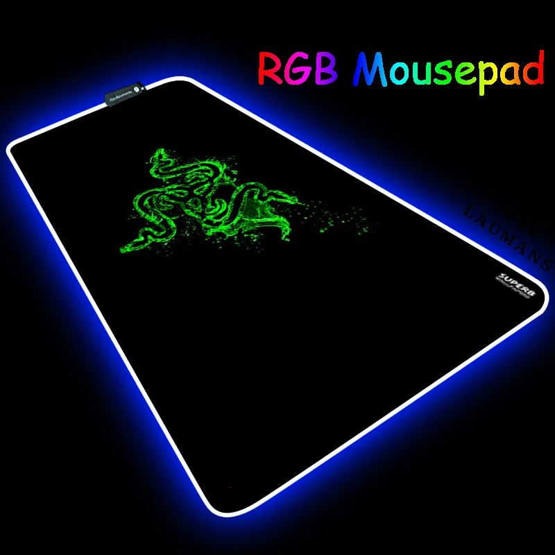 

Mousepad RGB Razer Mouse Pad xl 900x400 Large Alfombrilla Gaming RGB Mause Pad Gamer Keyboard Table Desk Mat Razer Overlocking