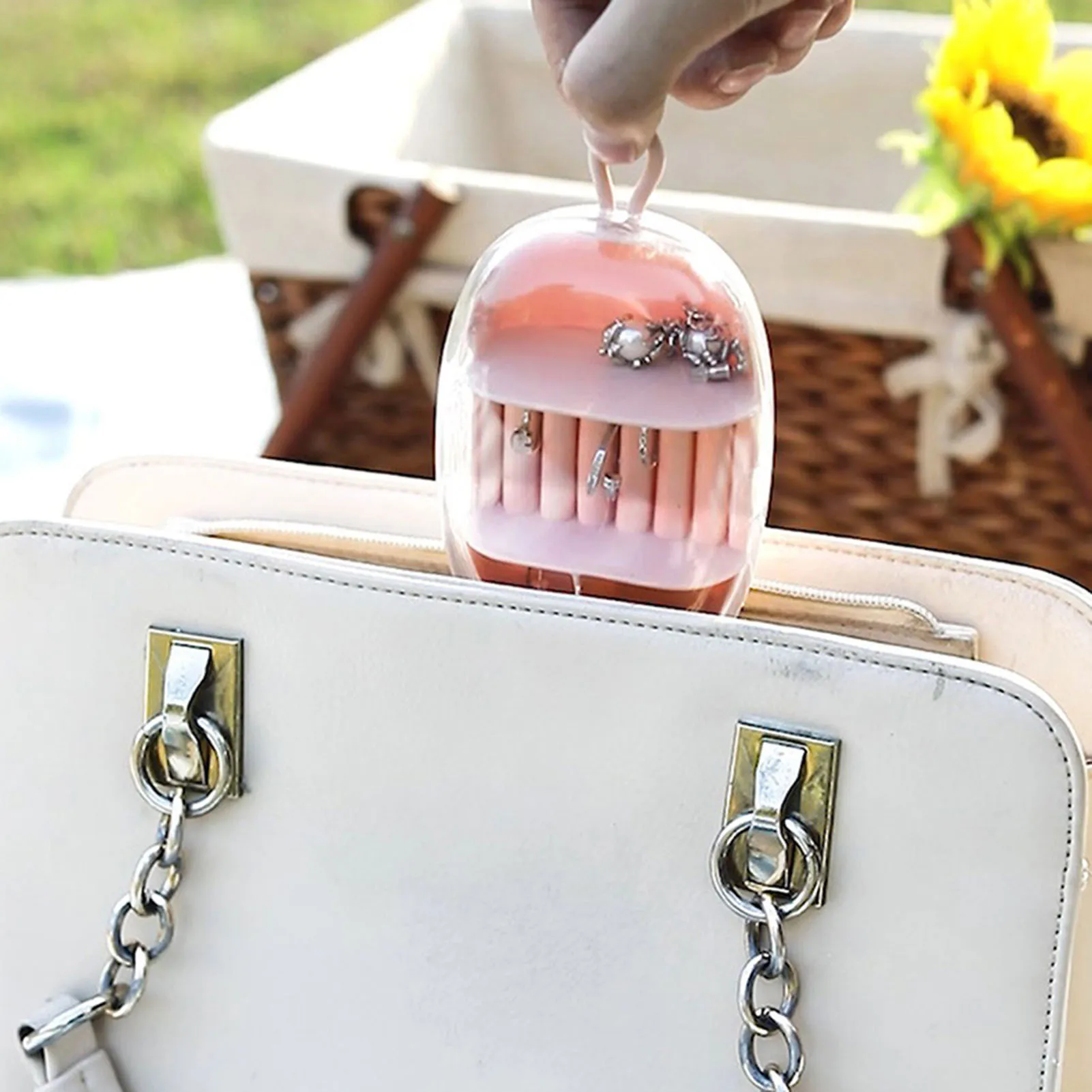 

Jewelry Organizer Display Jewelry Case Box Travel Portable Jewelry Box for Rings Earrings Necklace Bracelets Plastic Organizer