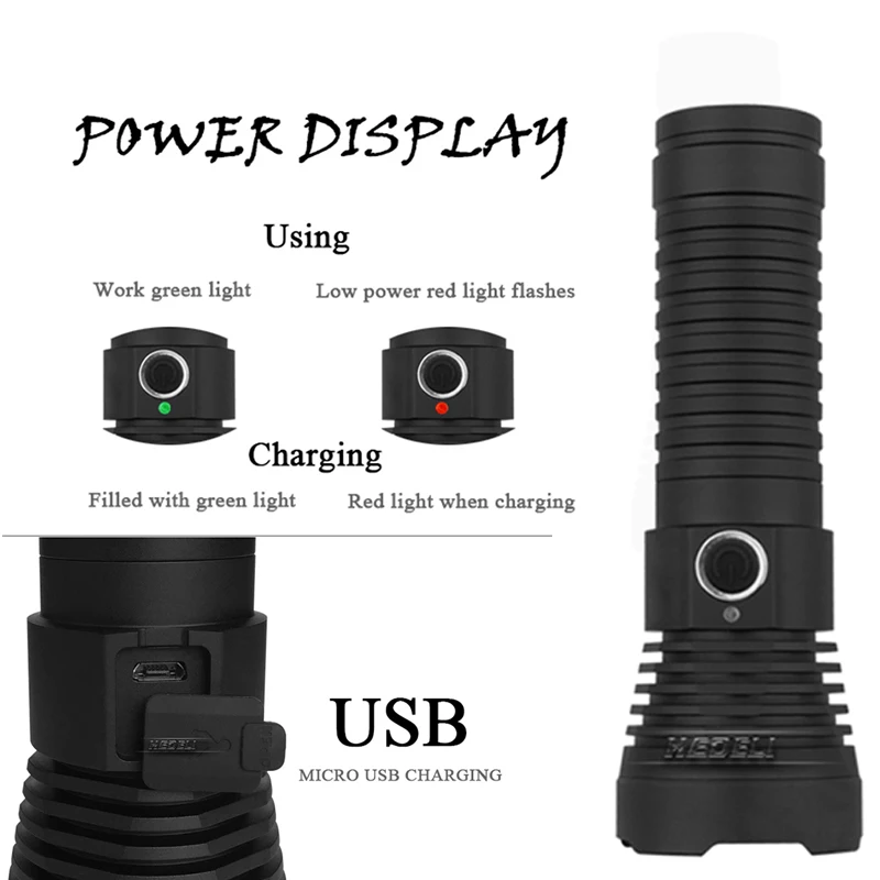 26650 USB зарядка светодиодный фонарик xml t6 l2 Высокая мощность перезаряжаемая