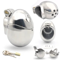 316l stainless steel egg shape ball stretcher male chastity cage cock ring sex toys for men gay bdsm restraints penisbelt device