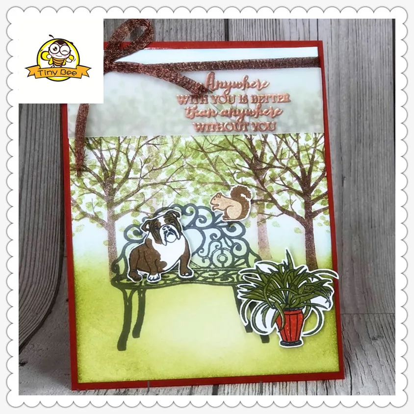 New Dresser Bench Metal Cutting Dies and Clear Stamps for Scrapbooking for DIY Card Making Cutting Crafts Stencil Dies