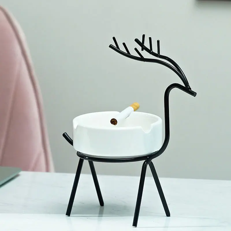 

Креативная керамическая пепельница в стиле ретро, с геометрическим узором, глянцевая, Современный домашний декор, держатель для пепельницы...