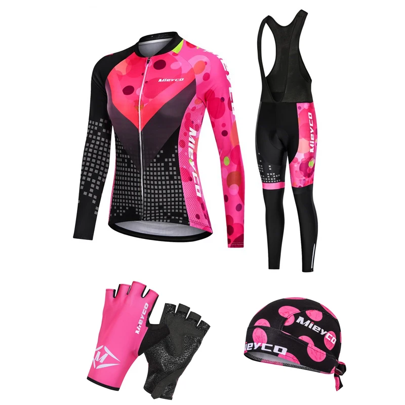 Women Cycling Clothing Set Spring Autumn Long Jersey Ropa De