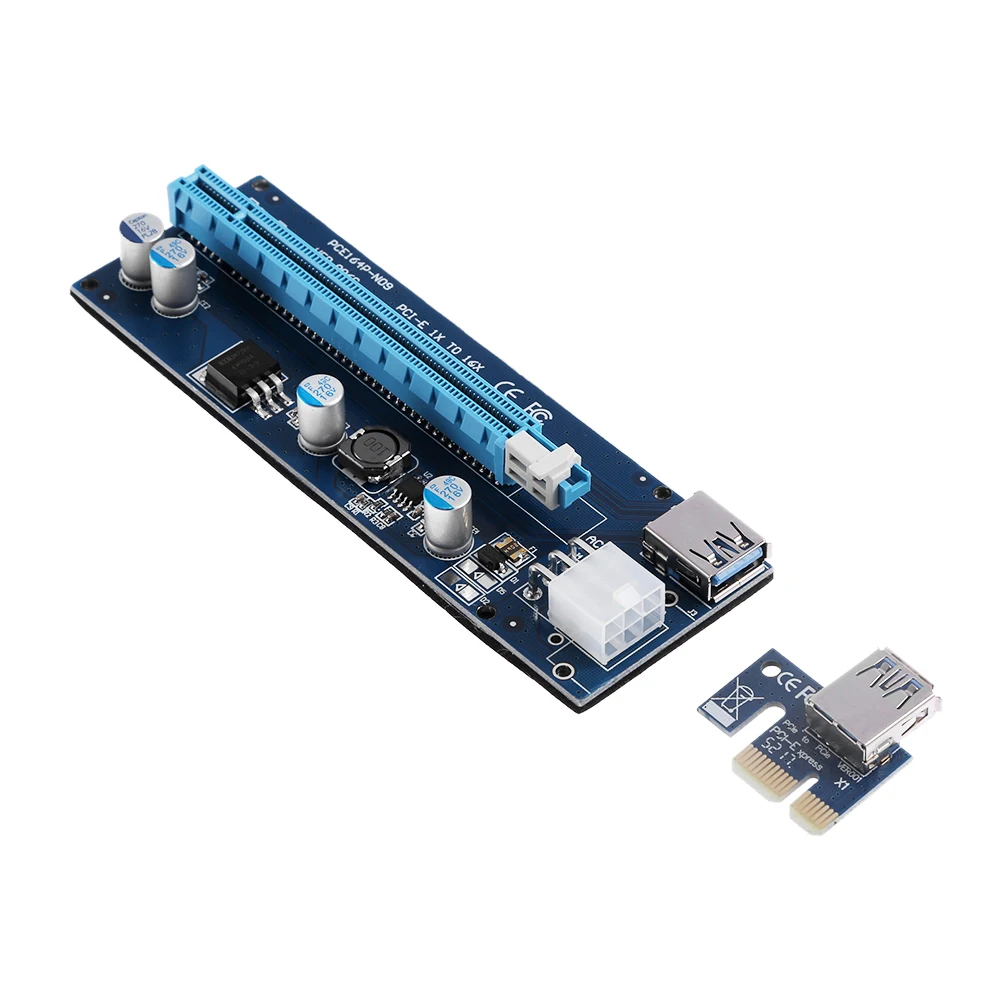 VER009S 008S 007S USB 3 0 PCI-E Экспресс 1X до 16X Райзер-карта адаптер с 6-контактным кабелем