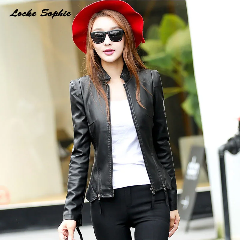 1pcs Women Plus size short jacket coats 2020 Autumn faux fur PU Leather zipper Splicing Jacket ladies Skinny locomotive | Женская одежда