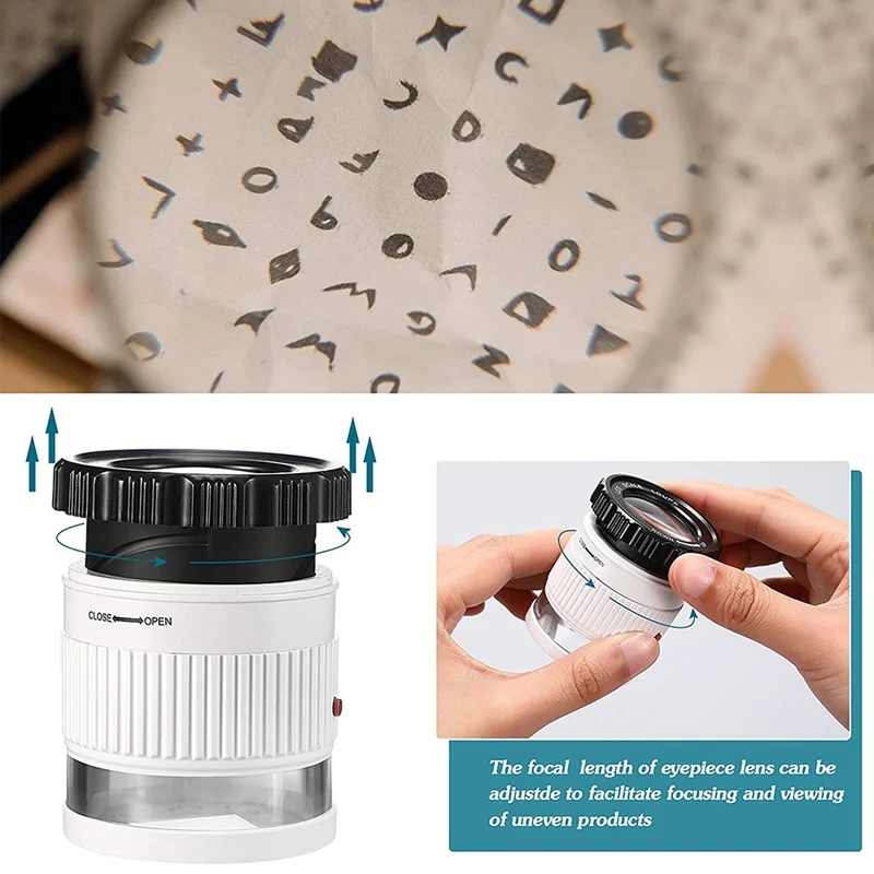 Jewelry Loupe with 3 LED UV Light Optical Glass Lens Magnification 30X Magnifier for Identifying Stamps Antique 2 Pcs | Украшения и