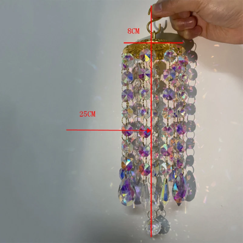

Colorful Crystal Wind Chimes Perfect Addition to Your Garden Patio Lawn Gift for Family and Friends RE