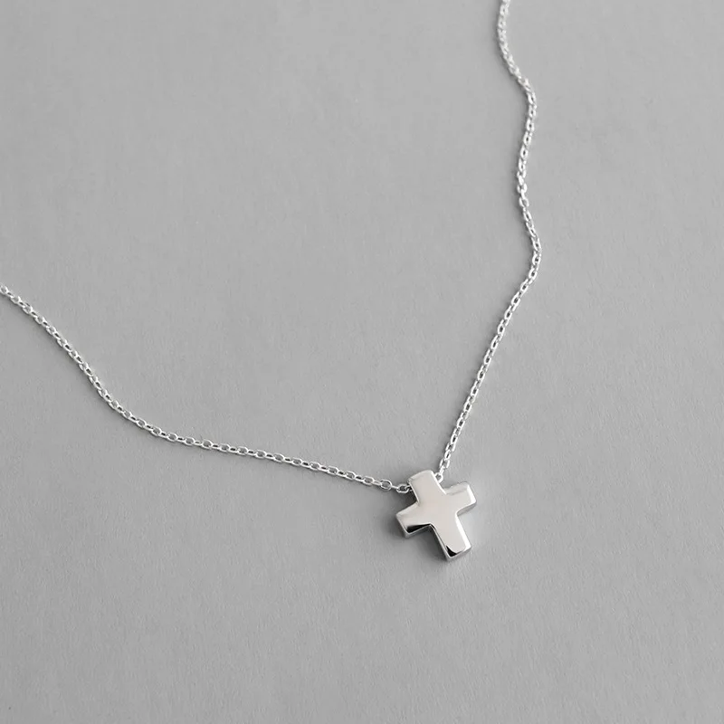 Новое ожерелье из стерлингового серебра 925 пробы с крестом женские цепочки на шею