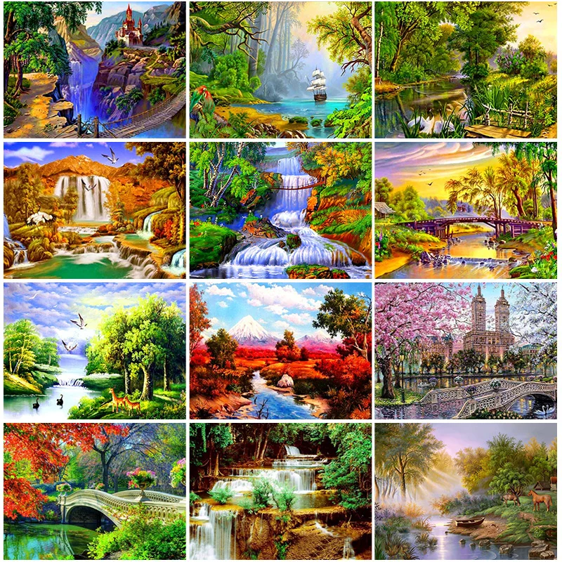 

5D DIY Diamond Embroidery Landscape Mosaic Rhinestone Home Decor Diamond Painting Needlework Handmade Home Decor Crafts Gifts