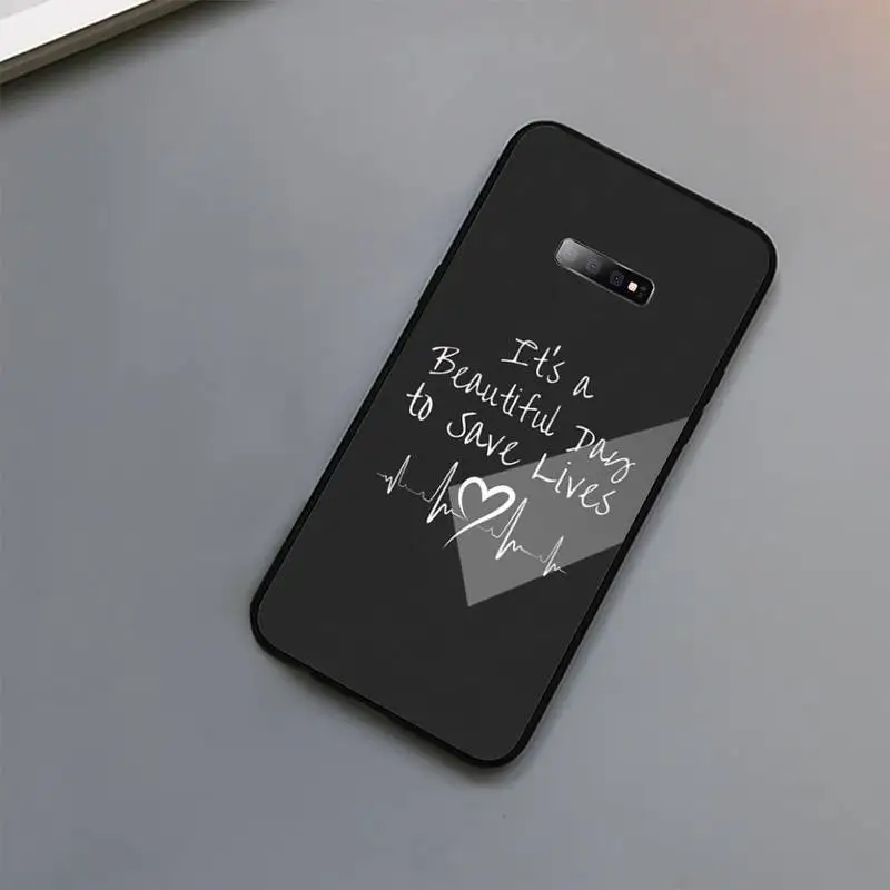 

Greys Anatomy cartoon doctors letter Phone Case Tempered glass For Samsung S6 S7 edge S8 S9 S10 e plus note8 9 10 pro