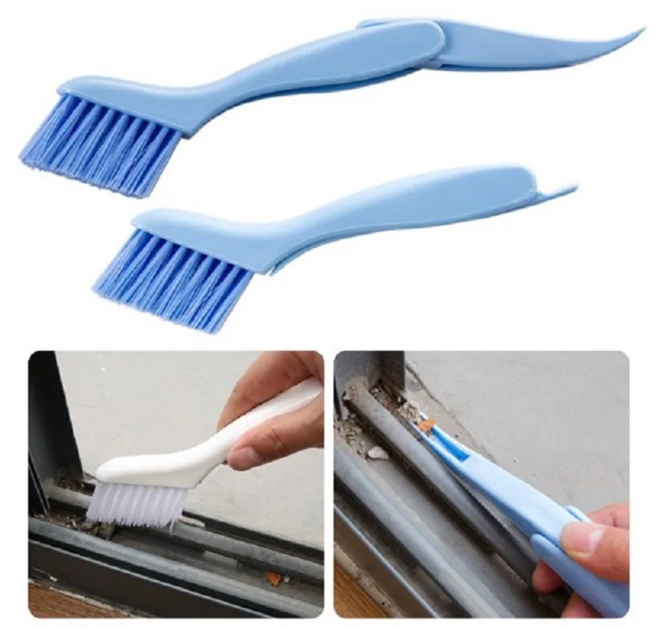 

2-in-1 Multipurpose Window Groove Cleaning Brush Keyboard Nook and Cranny Dust Small Shovel / Window Track Cleaning Brushes