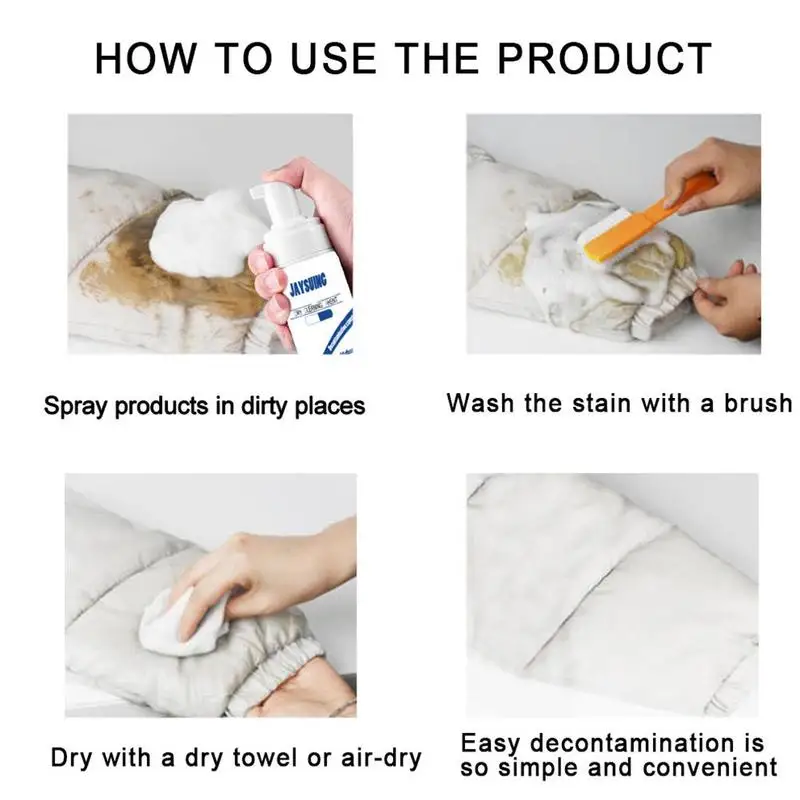 

30ml Anhydrous Laundry Foam Cleaner Clothing Footwear Machines Dry Cleaning Non-toxic Bags Natural Washing Liquid Agent C1O1