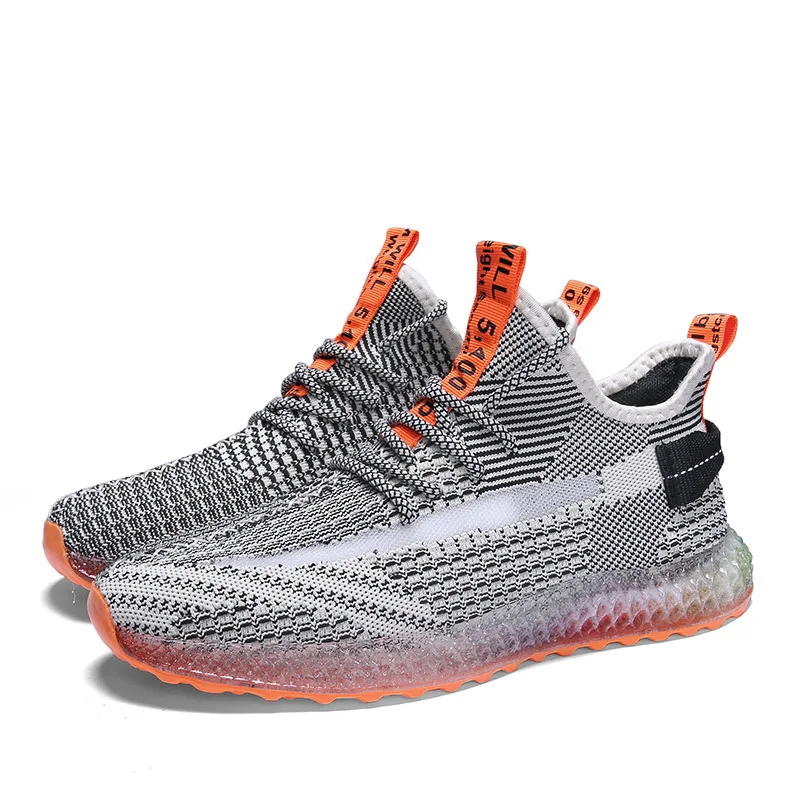 

2021 New Men's Shoes Running Breathable Lightweight Outdoor Sneakers Knitted Casual coconu Shoes 350 V2