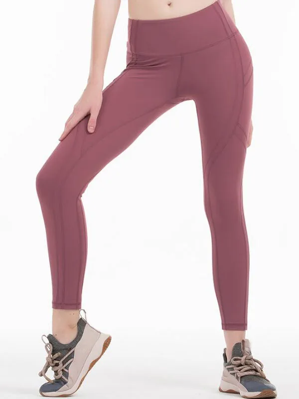 

2021 Women Tight Tummy Control Leggings 4 Way Stretch Fabric Non See Through Quality mesh Splicing 7/8 pencil pants