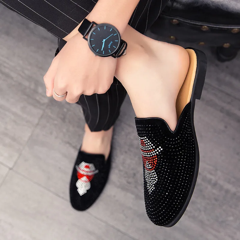 

Wear-resistant Handmade Flat Non-slip Designer Men's Shoes Fashion Sandals Men Casual For Half Drag Slippers Low Cut