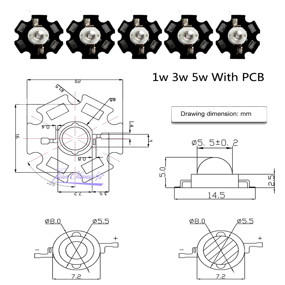 3 Вт УФ фиолетовые светодиодные ультрафиолетовые лампы лампа чипы 365nm 375nm 380nm 385nm