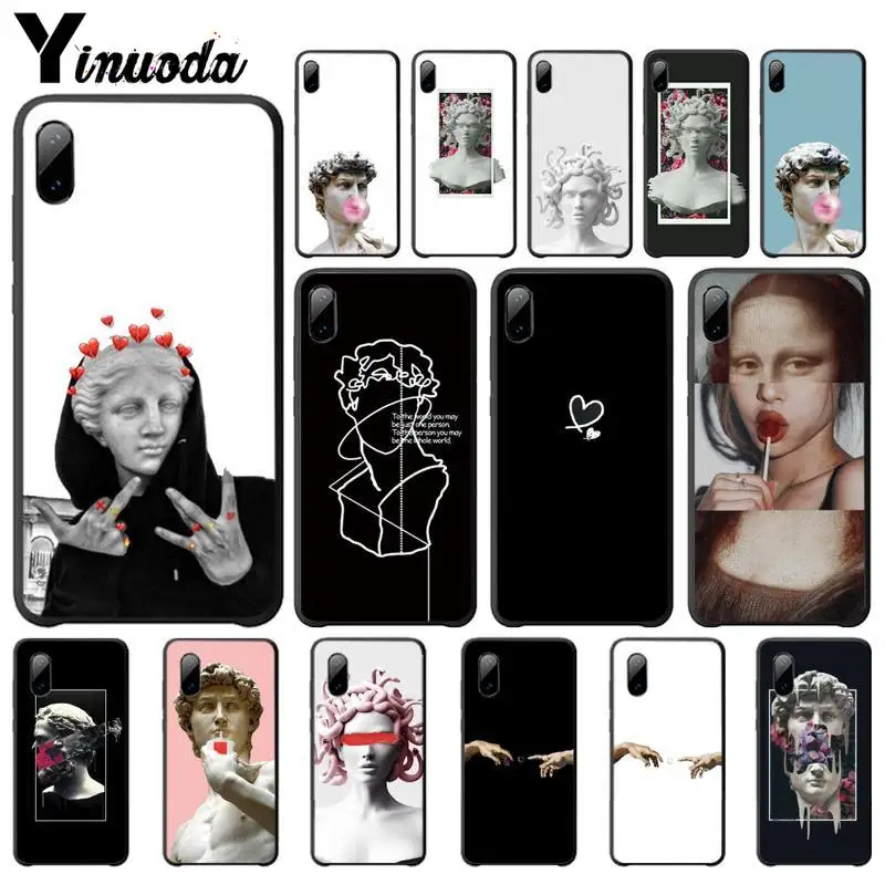 Mona Lisa Art David Мягкий силиконовый чехол Роскошный для Samsung Galaxy S3 S4 S5 S6 S7 Edge S8 Plus S9