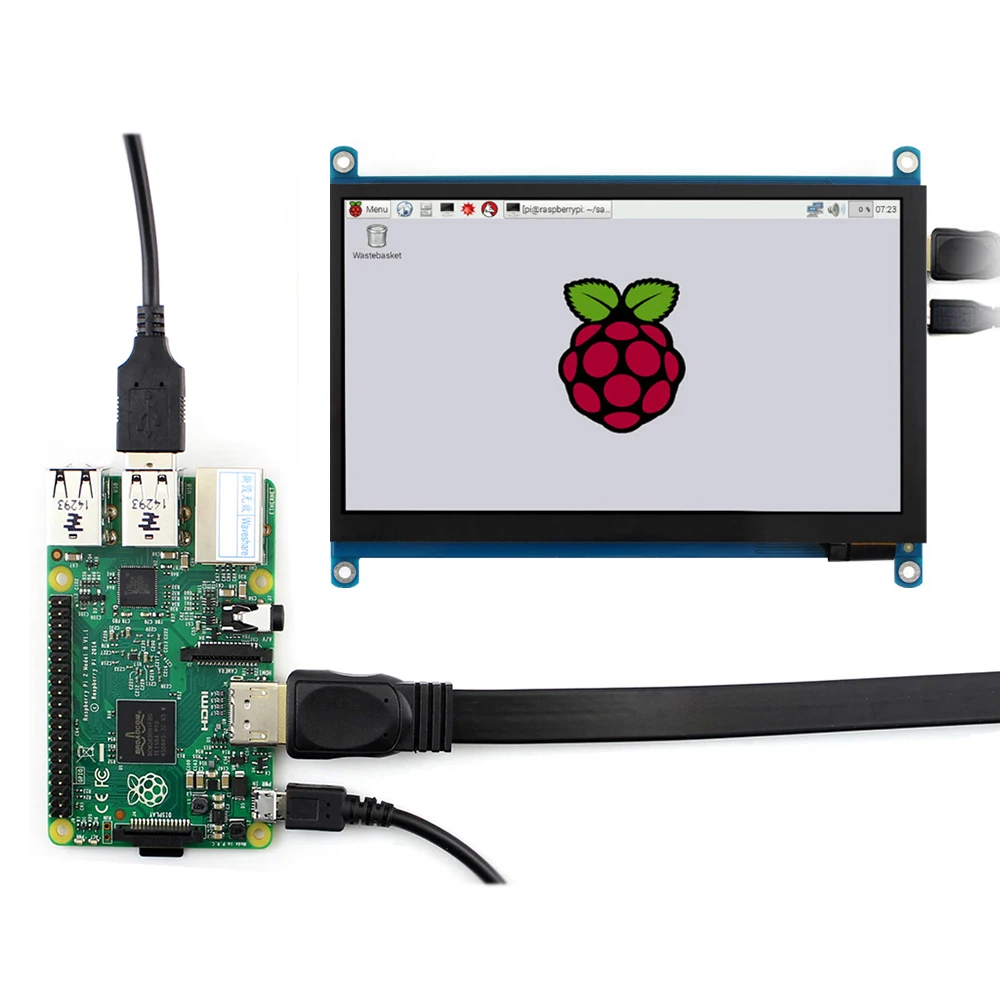 7 дюймов сенсорный экран raspberry 1024x600 ips емкостный ЖК-дисплей сенсорный экран совместим с различными системами мульти мини-ПК Raspberry Pi