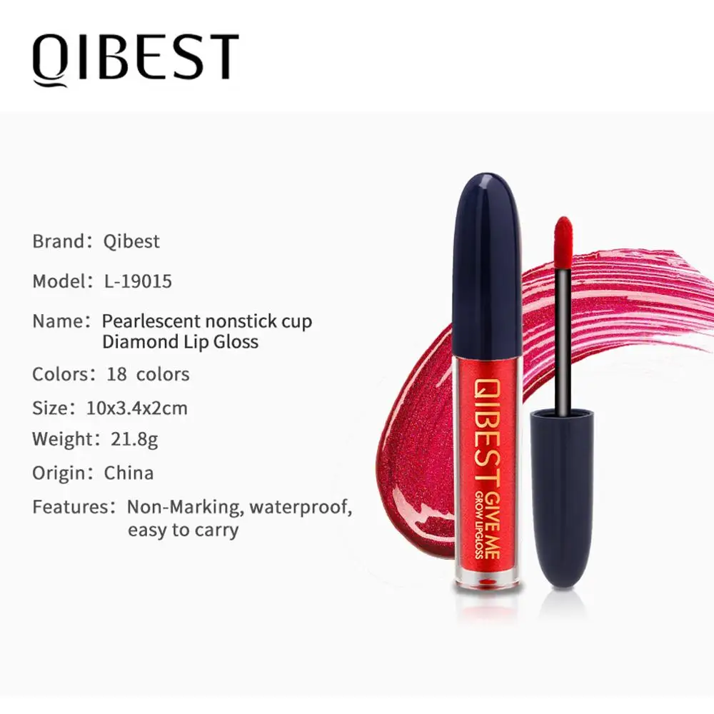 18 colors Lipgloss Sexy Liquid Lip Gloss non stick cup lip gloss Glitter Flip liquid Long Lasting Waterproof makeup cosmetics|Блеск для
