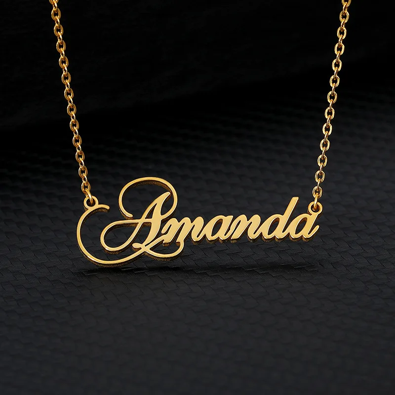

Custom Name Necklace Nameplate Necklace For Women Personalized Stainless Steel Gold Color Chain Customized Princess Jewelry