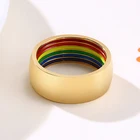 8 мм нержавеющая сталь кольца из нержавеющей стали для мужчин Радуга Цвет вечерние хвост кольцо для помолвки, свадьбы, ювелирное изделие, подарок
