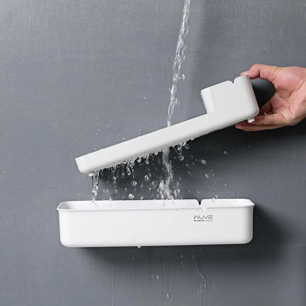 

Wall-mounted toothbrush rack mouthwash cup set household non-perforated toothpaste holder for bathroom storage boxes