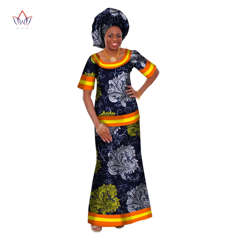 Традиционная африканская одежда для женщин платья с круглым вырезом женские